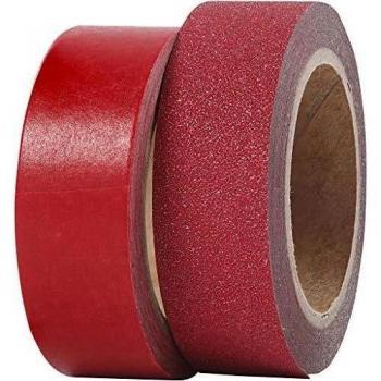 Decorative Masking Tape Set, Red, 15 mm, 2 Rolls