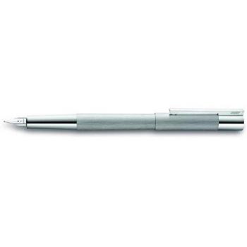 LAMY scala Füllhalter 051 - Füller aus strichmattiertem Edelstahl in der Farbe Silber mit Griffstück und Clip hochglanz verchromt - Federstärke M