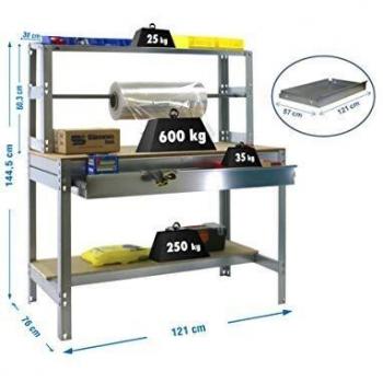SimonRack Kit Etabli 1440x1200x750mm Charge 600Kg SIMONWORK BT4 BOX 1200 GALVA