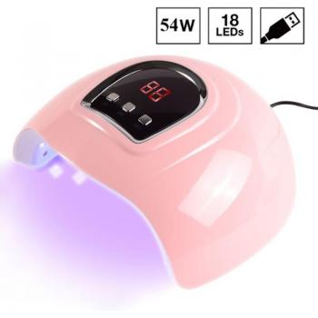 LED UV Nail Dryer Lamp with Auto Sensor and 18 LEDs for Gel and Ice Polish - 30/60/90s Timer