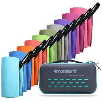4Monster Microfibre Travel Towel Quick Dry, Lightweight Gym Towel Ultra Soft, Super Absorbent Compact Camping Towel for Sports Gym Beach Camping Yoga Swimming Hiking
