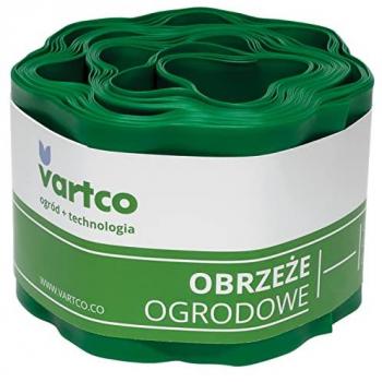 Bordure de pelouse ondulée en plastique vert VARTCO - 10cm x 9m - Résistante et garantie 2 ans