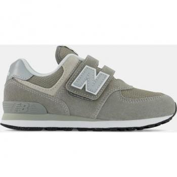 New Balance 574 Kids' Casual Sneakers - Grey/White, Hook & Loop Closure
