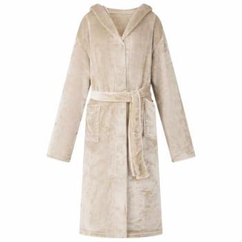 Accappatoio Con Cappuccio Beige XXL Flanella