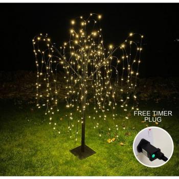 MonsterShop Weeping Willow Tree 180cm Black 400 Warm White LED