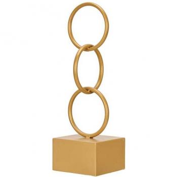 Figura Decorativa Anelli Dorati in Metallo (12,5 x 40,5 x 12,5 cm)