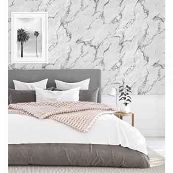 Muestra DIN A4 de Papel Pintado Vinílico Lavable Efecto Mármol de Carrara con Vetas en Relieve - Durango 681004 de GAULAN