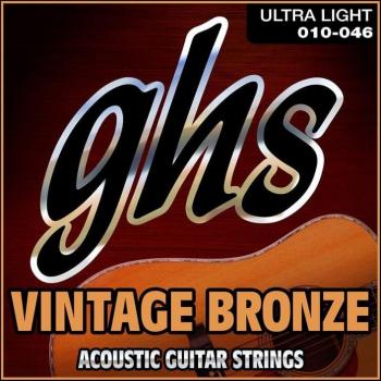 GHS Vintage Bronze Ultra Light Acoustic Guitar Strings 10-46