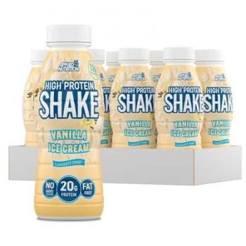 Boisson protéinée Applied Nutrition - Shake Protéiné Élevé Saveur Crème Glacée à la Vanille (Pack de 8 x 330ml)