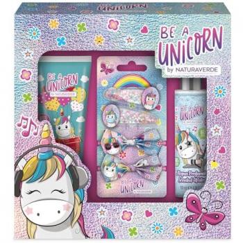 Conjunto de Presentes Be a Unicorn - Gel de Banho 100ml + Água Perfumada 100ml + Acessórios para Crianças