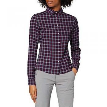 Odlo Damen Blusen & T-Shirts Blouse l/s Burnaby, Pickled Beet - Peacoat - Check, M, 527261