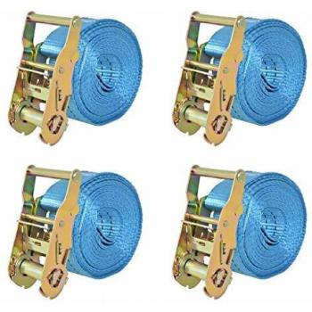vidaXL Sangle d’arrimage 4 pcs 2 tonnes 6 m x 38 mm Bleu