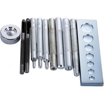 11pcs DIY Leather Craft Tool Set - Hole Punch, Snap Rivet Setter, and Button Kit