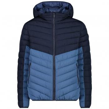 Piumino da uomo CMP con imbottitura riciclata Du Pont Sorona Blu, Giacca Fix Hood 32k3337