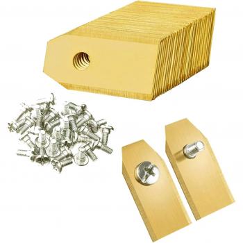 Jeu de lames pour tondeuse à gazon en titane doré avec vis