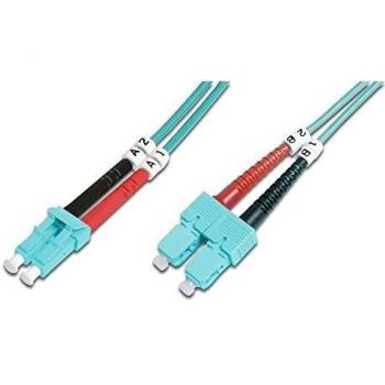 Digitus 2m OM3 Multimode Fiber Optic Patch Cord LC to SC Duplex 50/125µ
