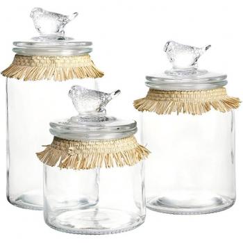 Set de 3 Botes Cristal Natural Transparente