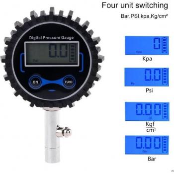 Manomètre numérique de pression des pneus 200 PSI robuste avec cadran de 2-1/2 pour voiture