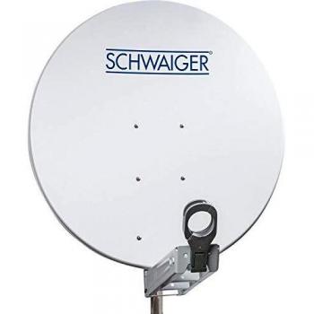 Schwaiger SPI085 85 cm Satellite Dish, Light Grey Aluminum, High Gain 39.3 dBi