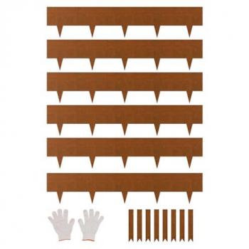 Bordure de Jardin en Acier VEVOR, Lot de 6, Bordures Métalliques Résistantes aux Intempéries, Dimensions 1016 x 203,2 mm, Pliables et Faciles à Installer