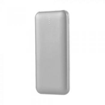 Power Bank Slim 10.000mAh Carica Veloce 10W Dual USB e Tipo C Colore Argento