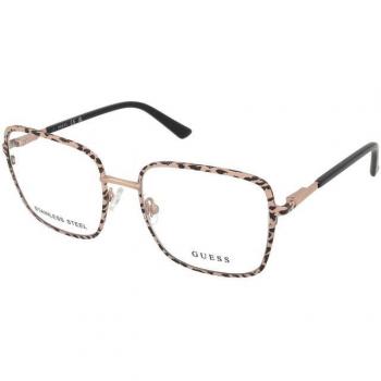 Guess GU2825 Unisex Cateye Brille - Pink Metall-Gestell 55mm/16mm/140mm inkl. Gläser
