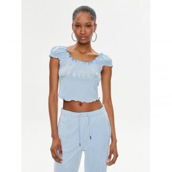 Top Bardot Juicy Couture Brodie à strass - Bleu Himmelblau Regular Fit S