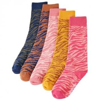 vidaXL Kindersocken 5 Paar EU 26-29 mit Zebra-Muster