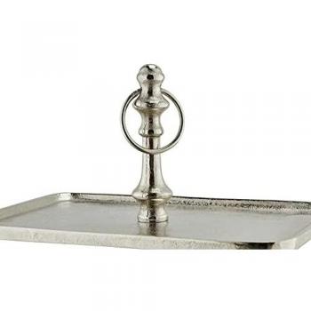 Design24 Etagere 2-stufig Silber Metall 46,5cm B x 41,0cm H Glamour