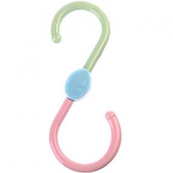 3Pcs Dual-Color 360 Degree Rotating S-Shaped Portable Plastic Multi-Purpose Clothes Hook Rack