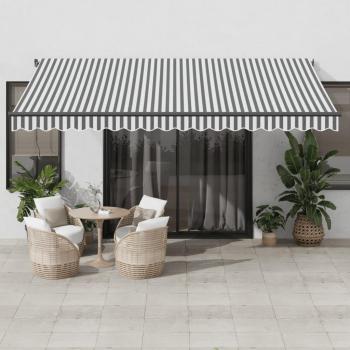 Cortina retráctil automática antracita y blanca 450x300 cm