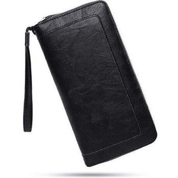 JOSEKO Purse Dames, Portefeuille pour Femmes en Cuir PU Fermeture Éclair Longue Portefeuille Grande Capacité 20 Porte-Cartes Bourse pour Adolescentes Filles Noir