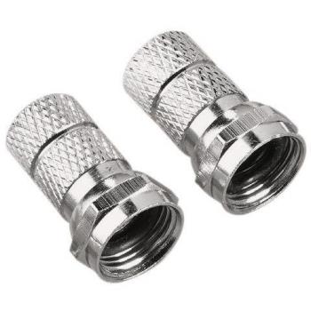 Hama 2 x F-Stecker (für 7 mm Koax Kabel, schraubbar, zum Anschluss an LNB, Multischalter, Receiver)