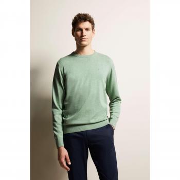 Mintfarbener Rundhalspullover aus 100 % Baumwolle von bugatti