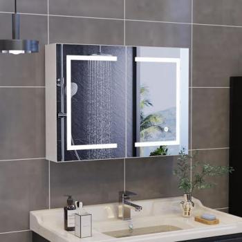 Lit coffre 140 x 190 cm avec LED et USB - Lit double rembourré en velours gris avec rangement